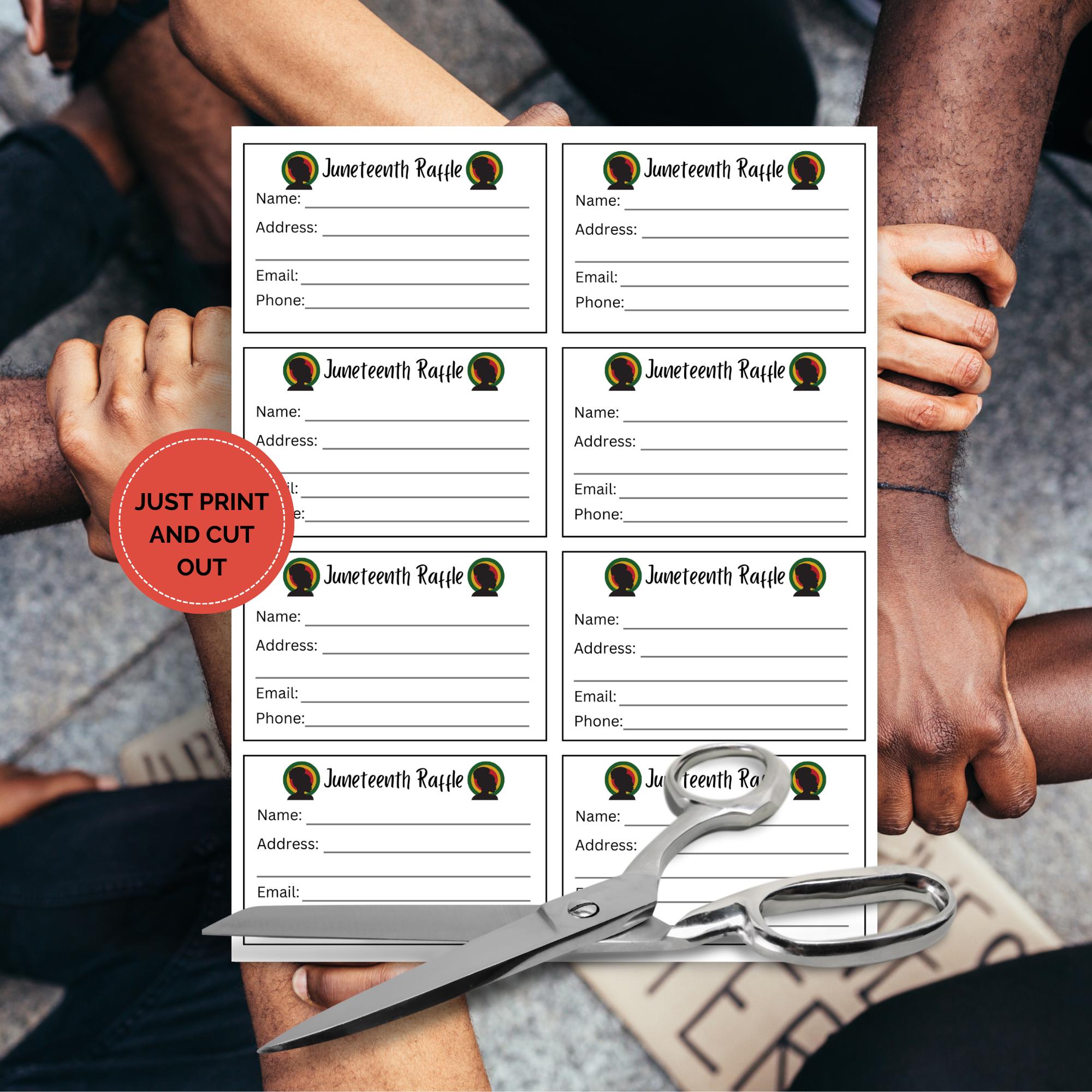 Editable Juneteenth Raffle Ticket Template, Fundraising Event, School ...