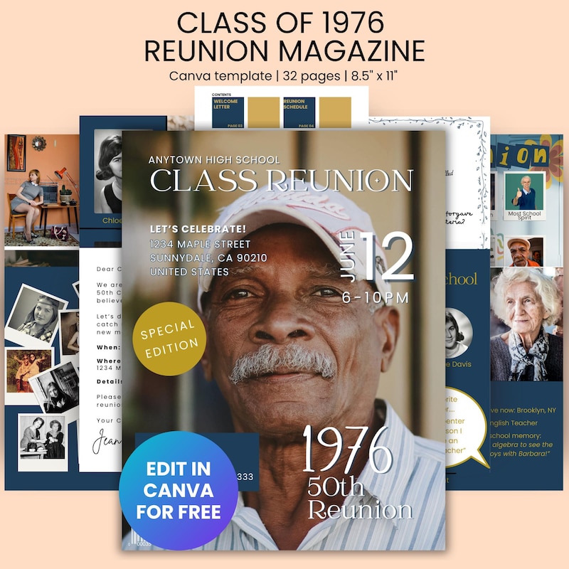 Class Reunion Program Template - Etsy