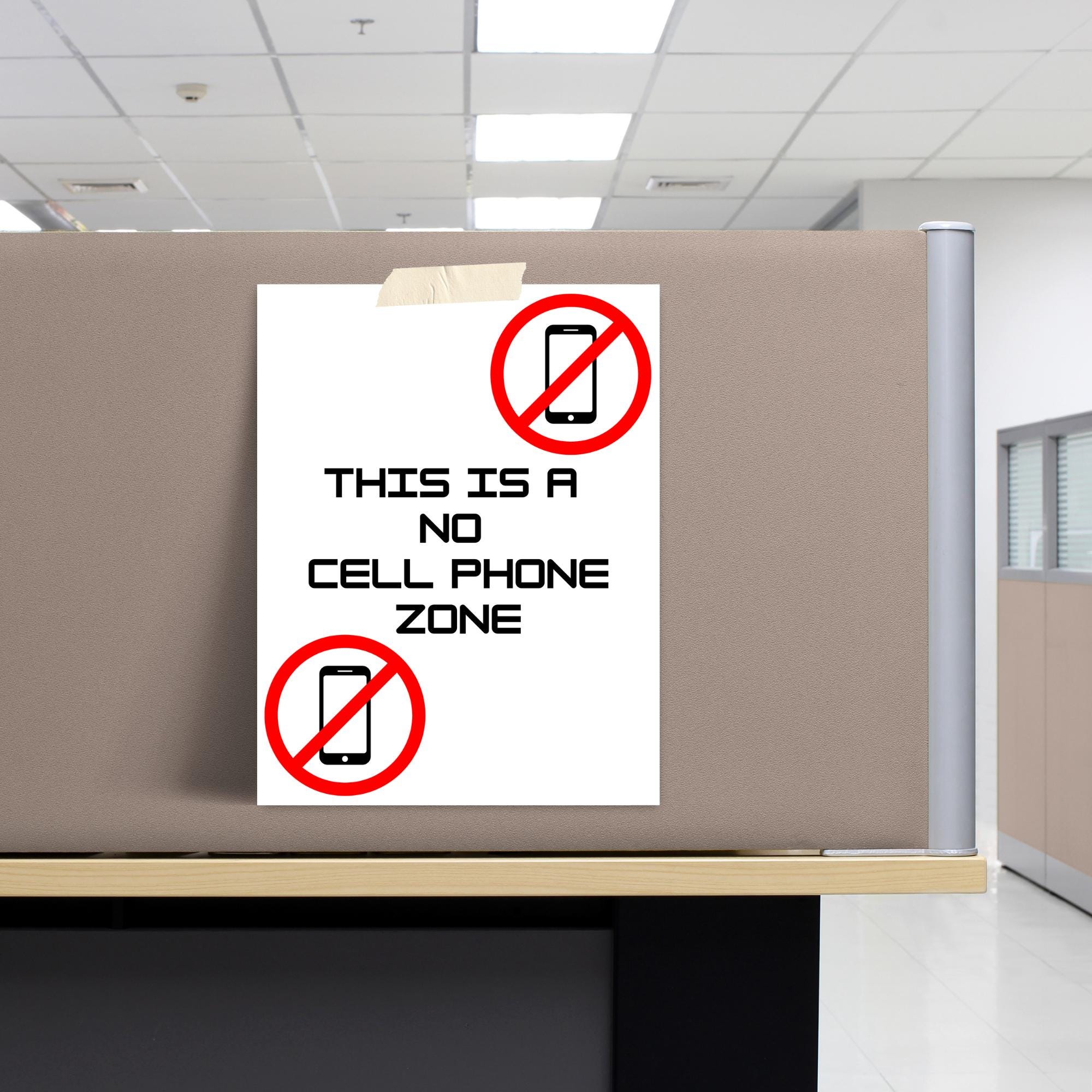 No Cell Printable No Cell Phone Zone Sign for Businesses, Classrooms, Churches ...