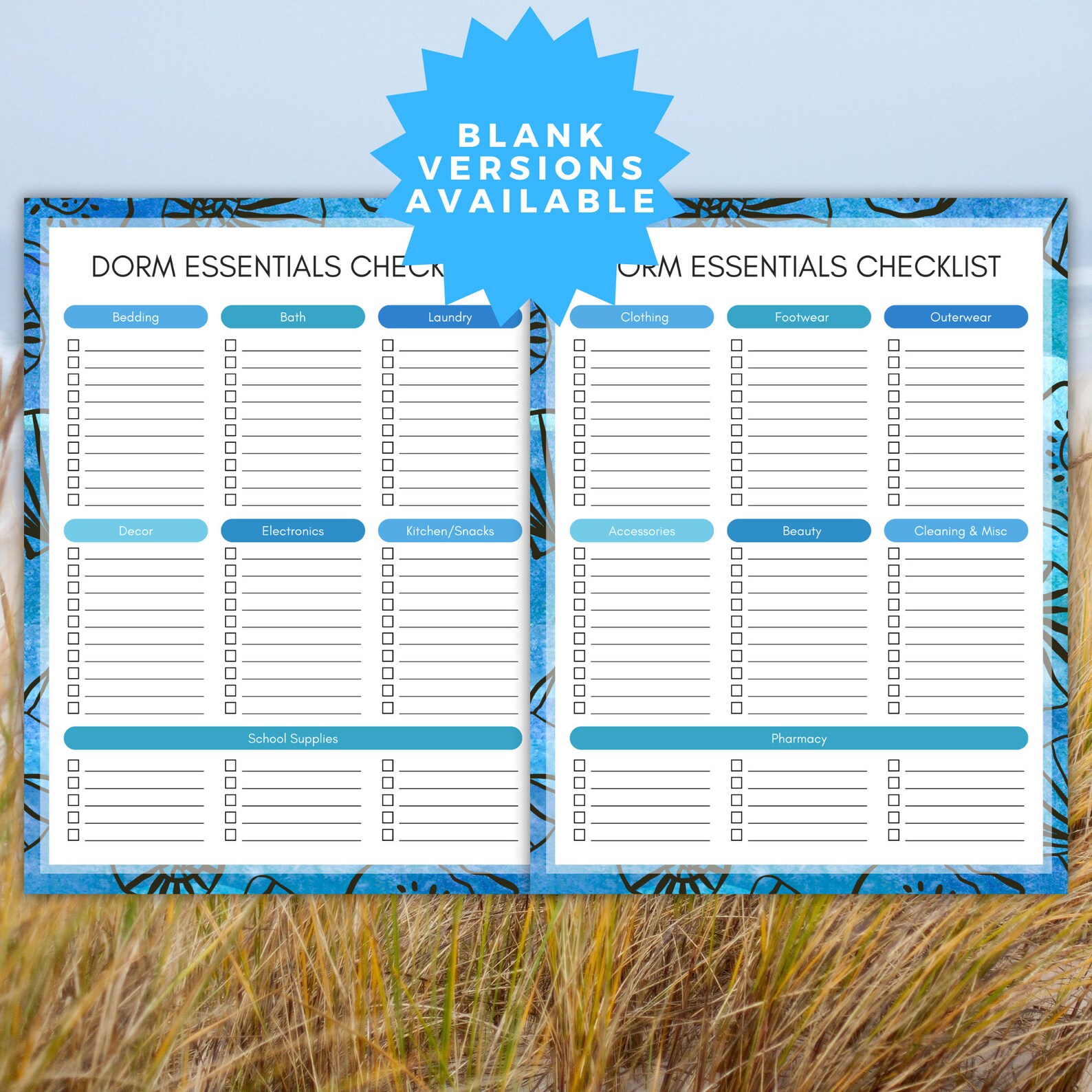 Printable College Dorm Essentials Checklist - an Ocean Inspired Coastal ...