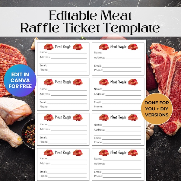 Meat Raffle Template - Etsy