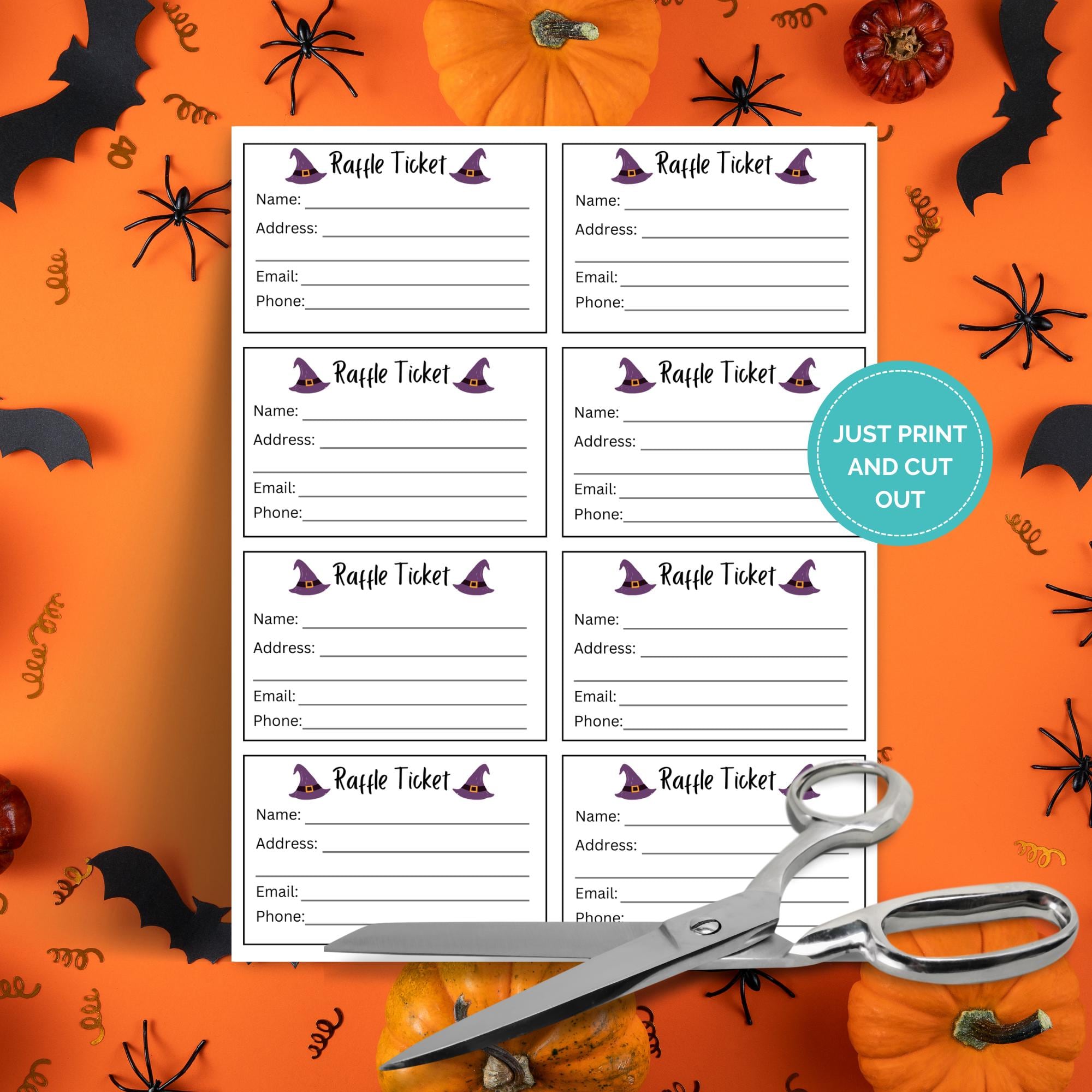 Halloweeen Raffle Sign Editable Halloween Raffle Ticket Template, Fundraising Event, School ...