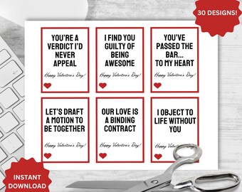 Printable Funny Lawyer Valentines for your Work Bestie, Funny Valentines Day Gift for Attorney, Paralegal, or Law Student