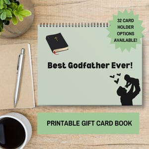 Libro de tarjetas de regalo para padrinos imprimible: idea única para una propuesta de padrino, regalo de cumpleaños para padrinos, paquete de regalo para hombres