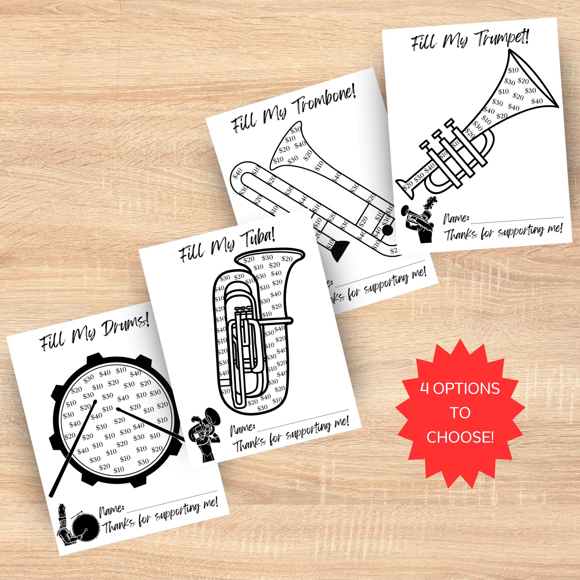Printable Marching Band Fundraiser Bundle: Pick a Date Donation Calendar and Fundraiser Tracker ...