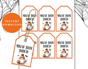 Printable You've Been Booed Gift Tags perfect for Team Building Spooky Boo Baskets and Boo Buddies