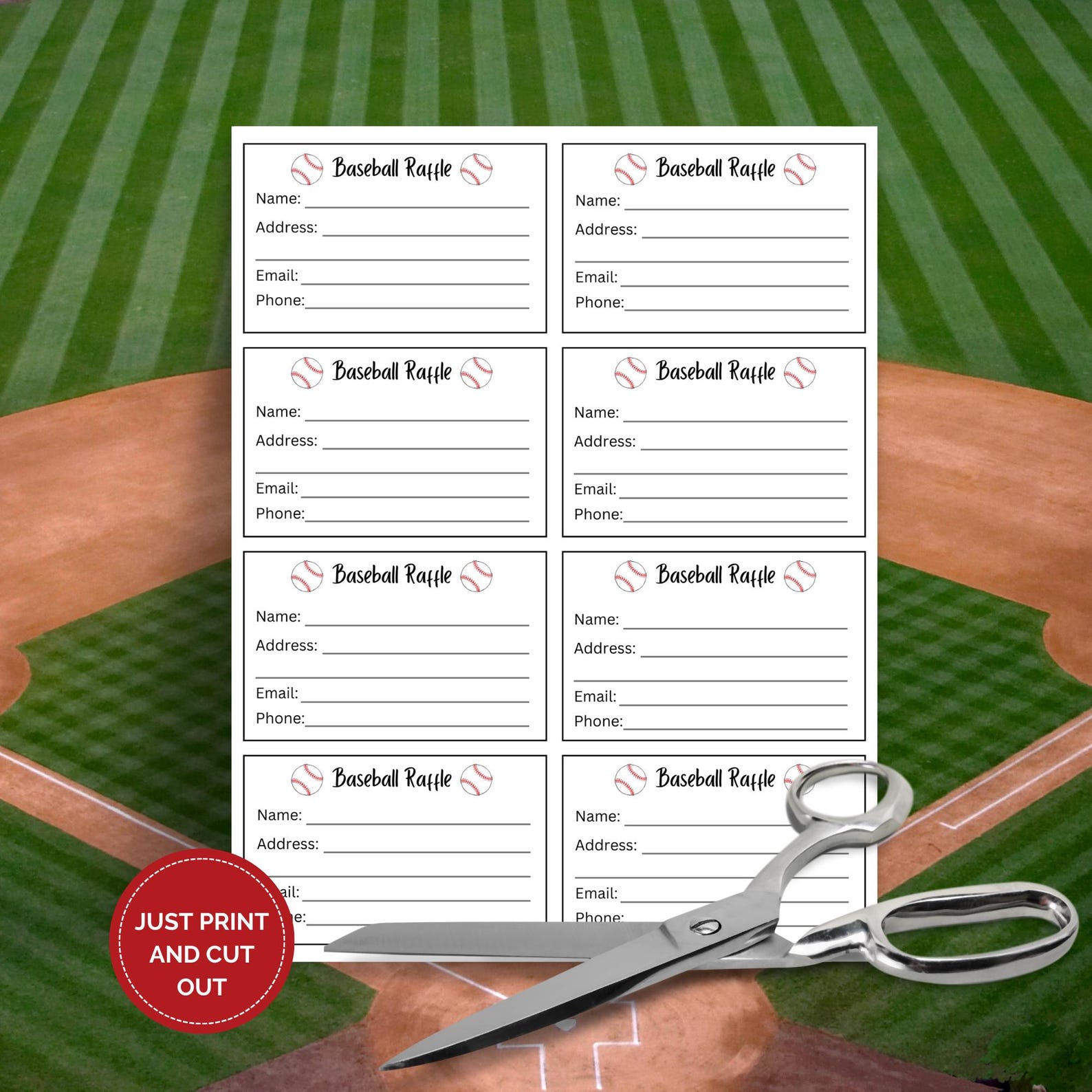 Editable Baseball Raffle Ticket Template, Fundraising Event for ...