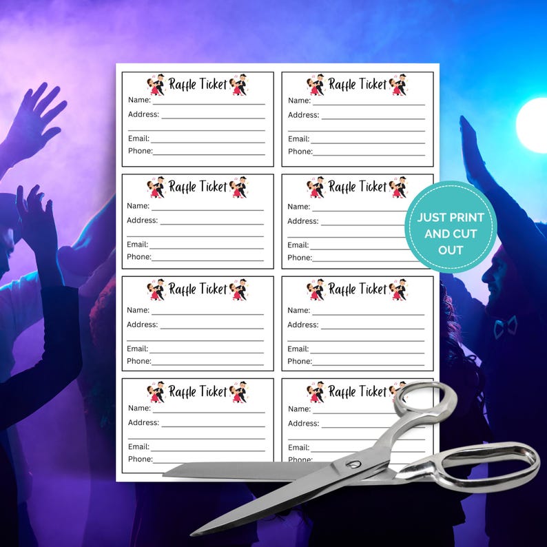 Dance Raffle Editable Dance Fundraiser Raffle Ticket Template, Fundraising Event ...