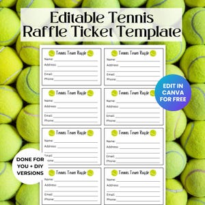 Bearbeitbare Tennis-Verlosungskarte, Spendenaktion, Schul-PTO-Spendenaktion RAF01