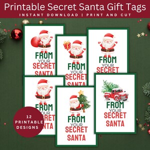 Printable Secret Santa Gift Tags for Secret Santa Gifts, Special Delivery Tag, Office Work Secret Santa