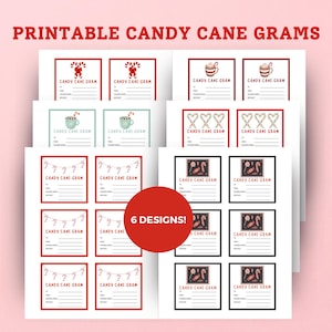 Printable Christmas Holiday Candy Cane Grams, Candy Fundraiser, PTO Fundraiser