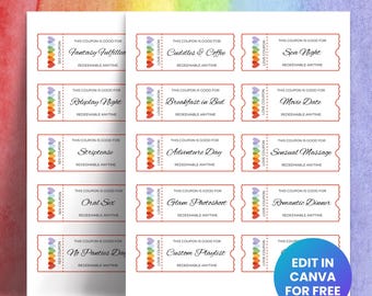Bewerkbare liefdescoupons voor lesbische vriendin, lastminutecadeau voor date night, I Love My Girlfriend, valentijnscadeau paar, jubileum