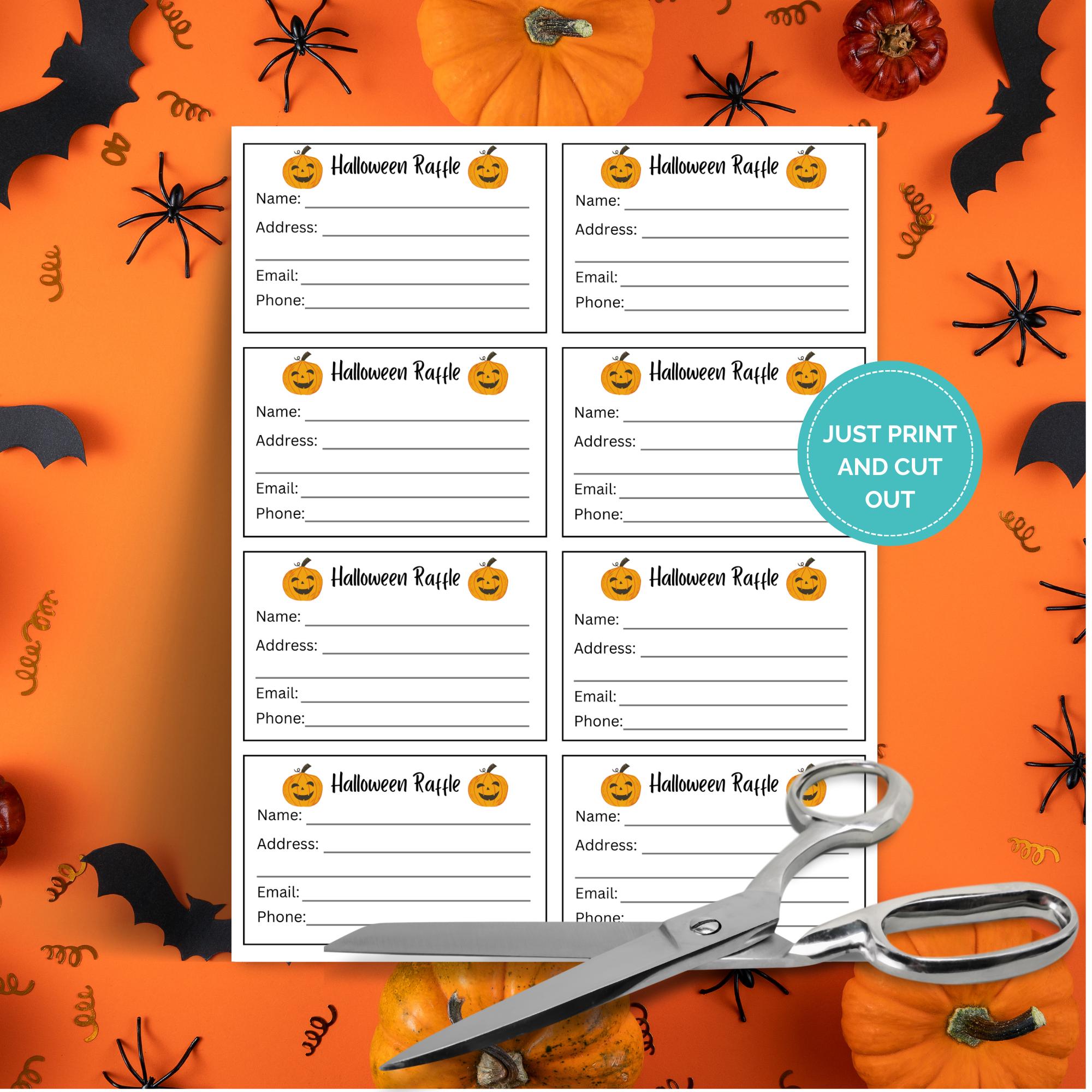 Halloween Raffle Lettering Editable Halloween Raffle Ticket Template, Fundraising Event, School ...