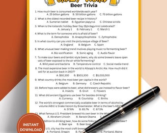 Gioco di quiz sulla birra, quiz da pub, giochi rompighiaccio stampabili per gli amanti della birra TRIV02