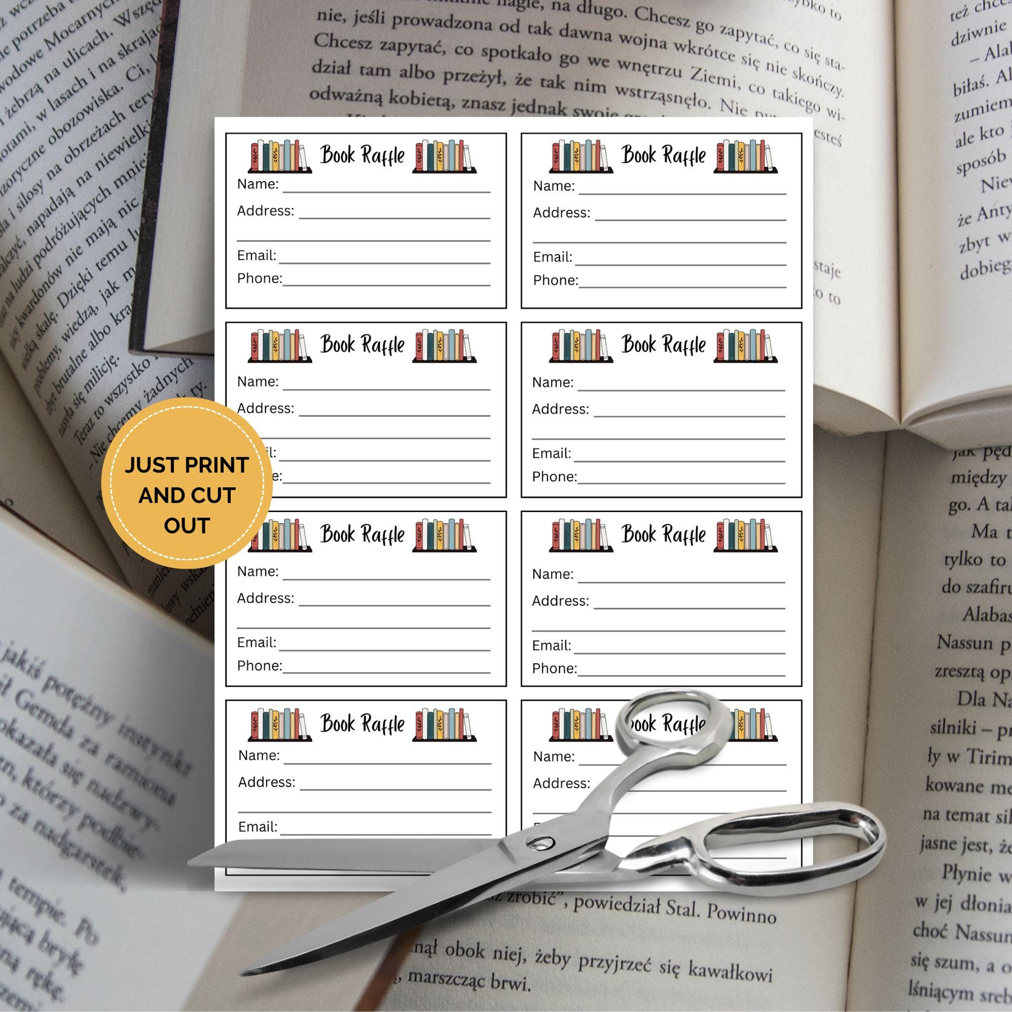 Book Raffle Table Sign Editable Book Raffle Ticket Template, Spirit Week Fundraising Event ...