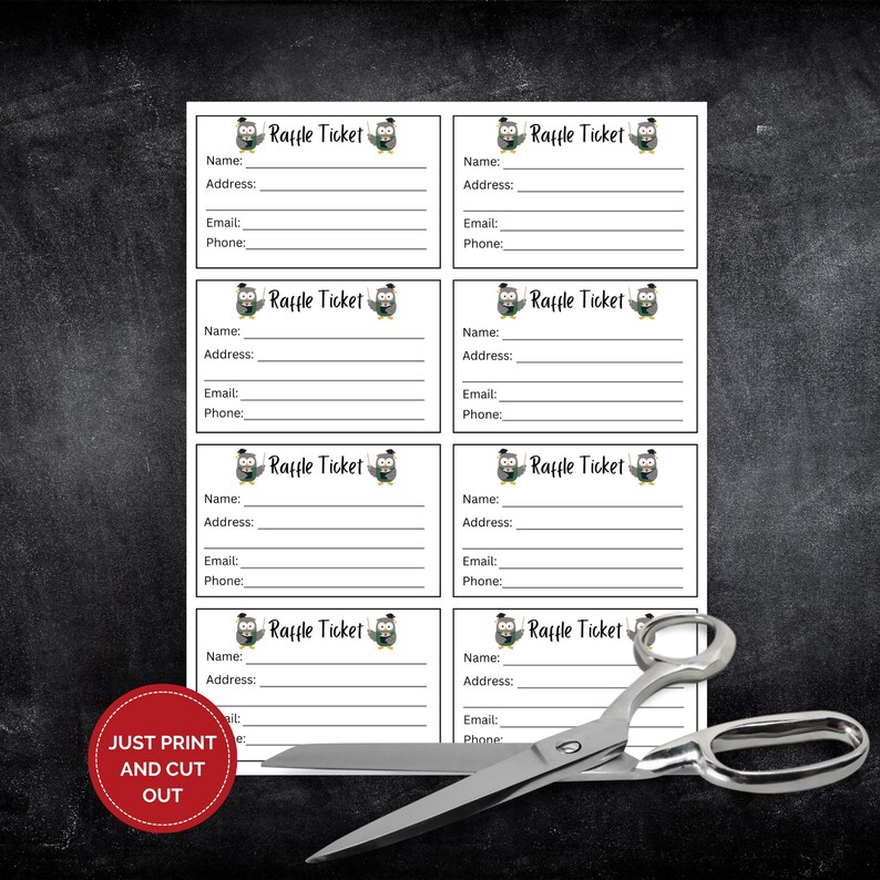 Professor Raffles Editable End of School Year Raffle Ticket Template, Fundraising Event ...