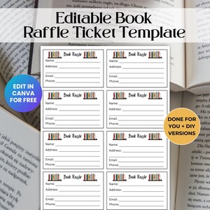 Bearbeitbare Buch-Verlosungsticket-Vorlage, Spirit Week-Spendenaktion, Schul-PTO-Spendenaktion RAF01