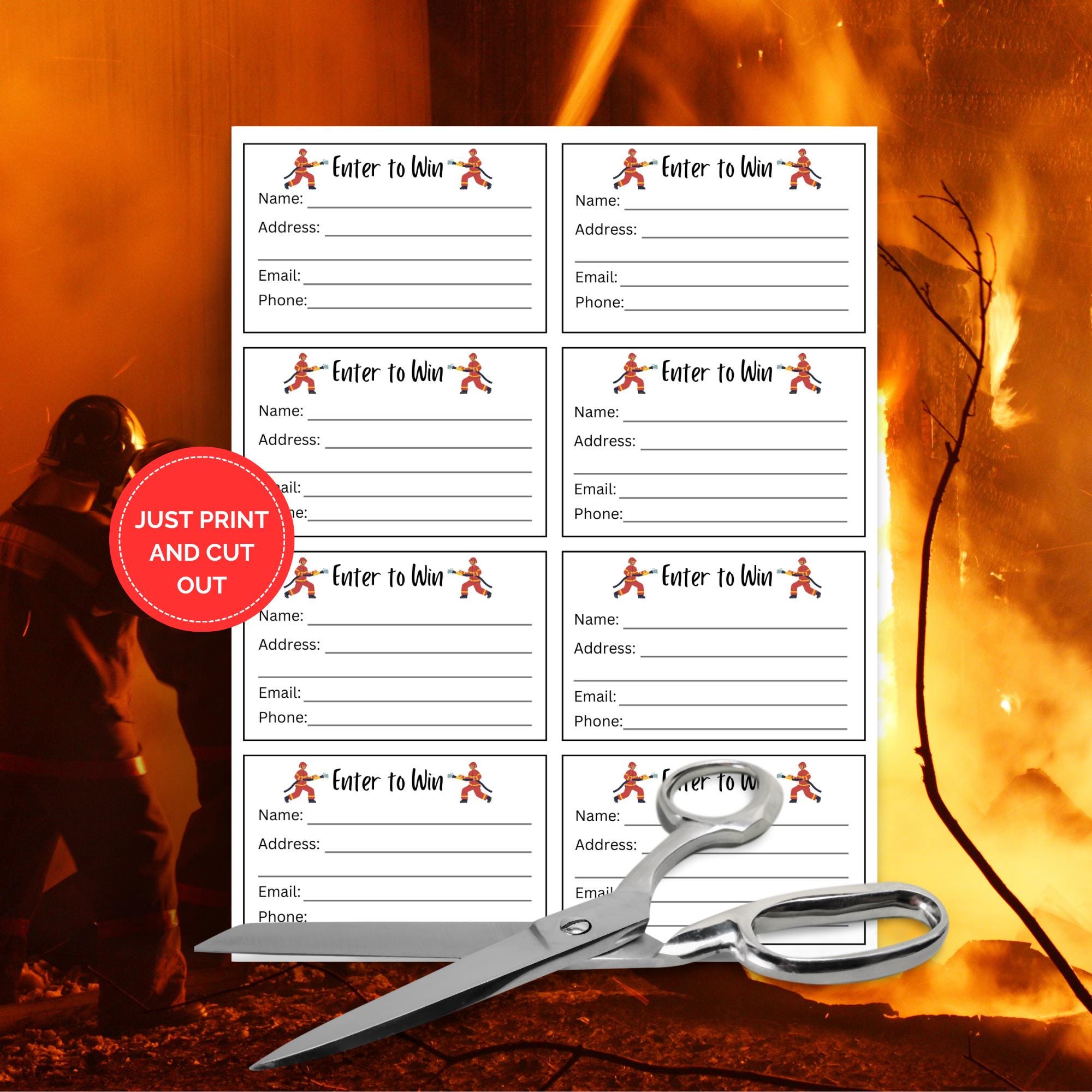 Editable Fire Department Raffle Ticket Template, Fundraising Event ...