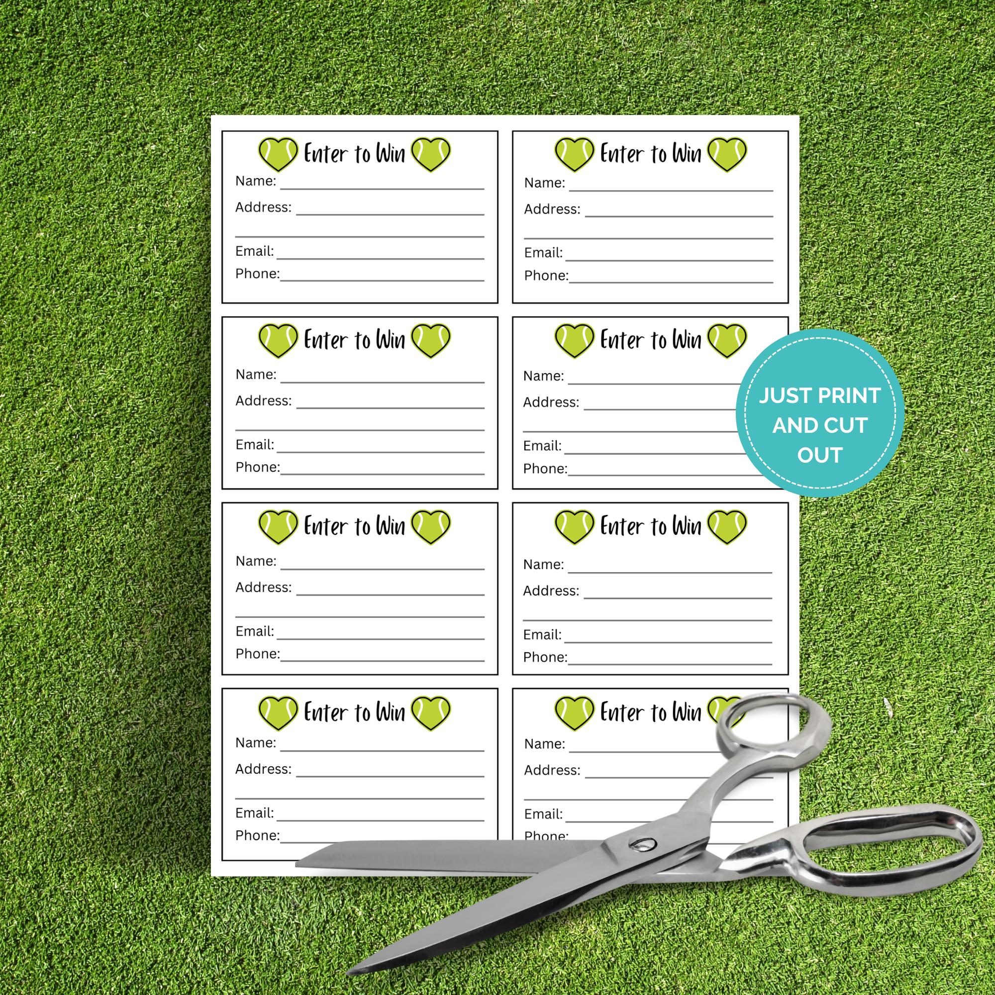Editable Tennis Raffle Ticket Template, Fundraising Event, School PTO ...