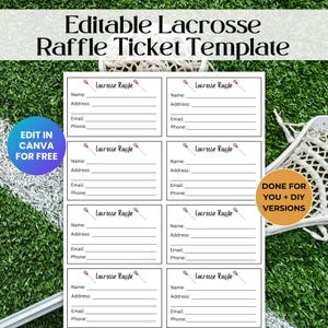Bearbeitbare Lacrosse-Verlosungskarte, Spendenaktion, Schul-PTO-Spendenaktion RAF01