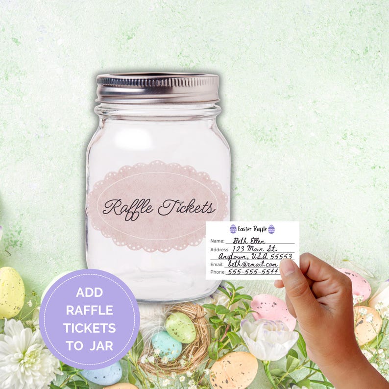 Easter Raffle Labels Printable Easter Raffle Ticket Template, Church Fundraising Event ...