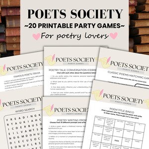 Ultimate Printable Poetry Games Bundle: Icebreakers, Puzzles, Questions, Writing Prompts and other Word Games for Readers and Bookworms BK03