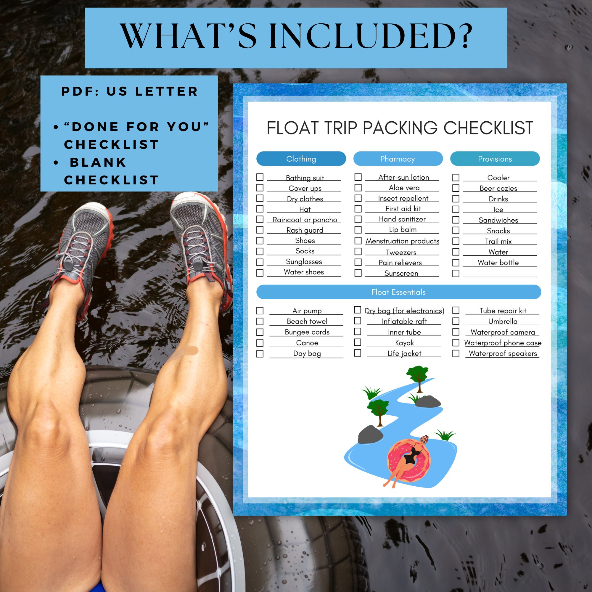 Printable Float Trip Packing Checklist for All Your Travel Essentials ...