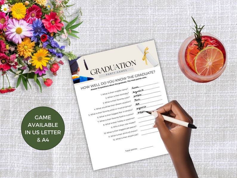 Distinctivs 'Who Knows Grad Best' Graduation Party Game - 25 Card Set For High School Or College Grad Parties - View #3
