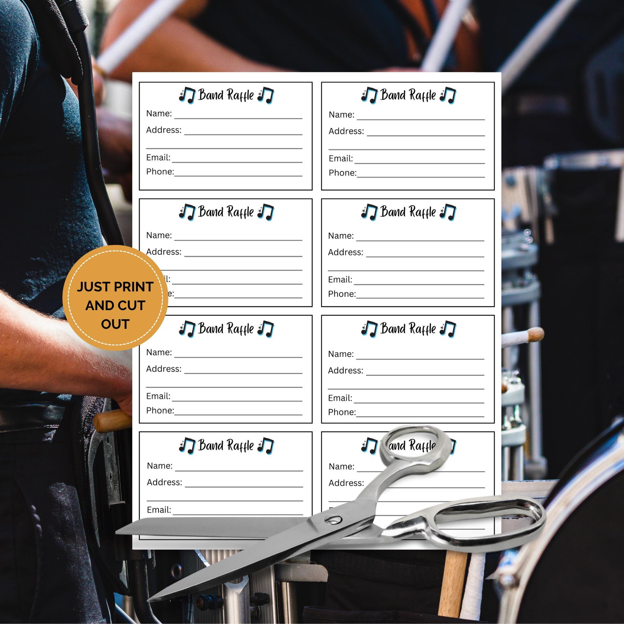 Editable Band Raffle Ticket Template, Marching Band Fundraising Event ...