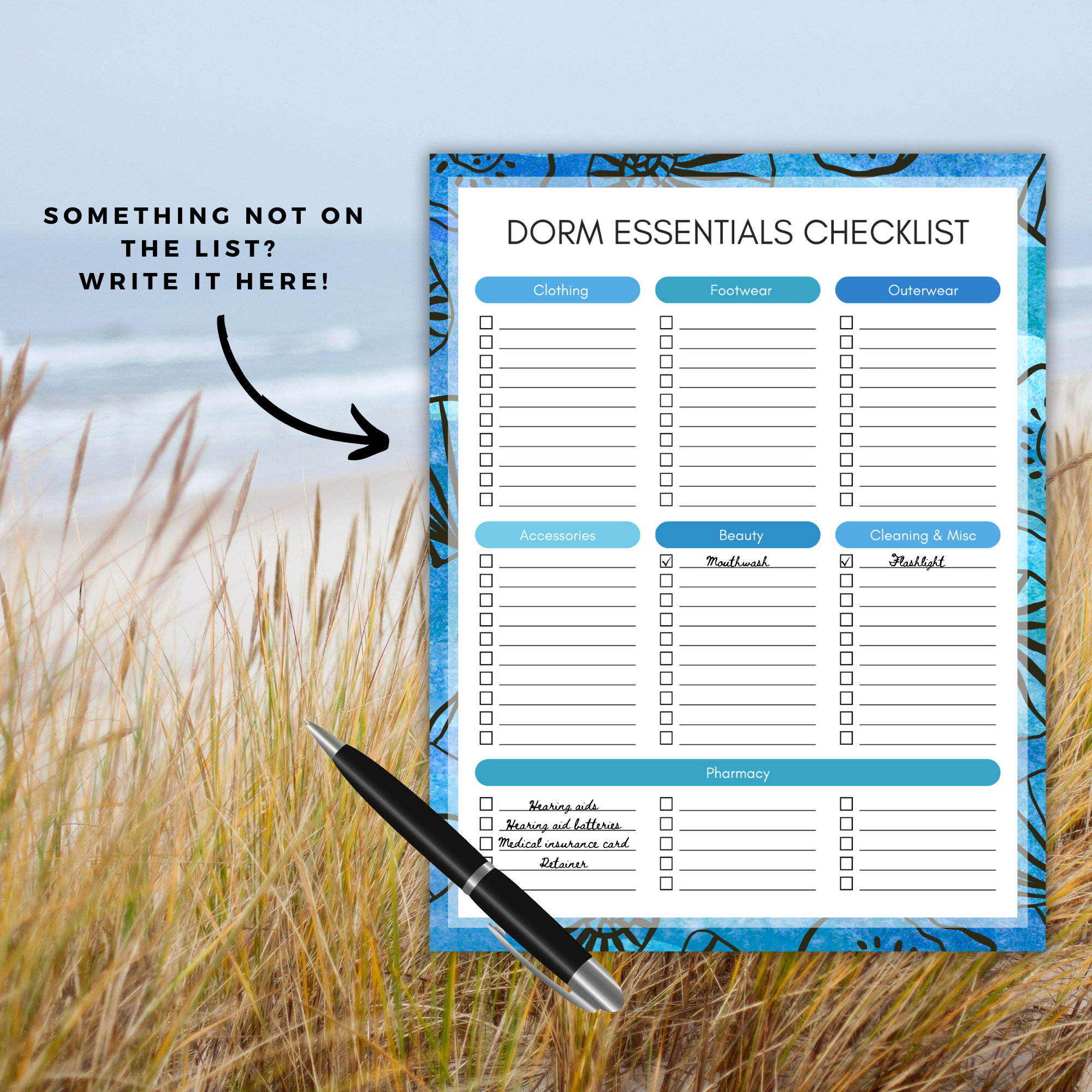 Printable College Dorm Essentials Checklist - an Ocean Inspired Coastal ...