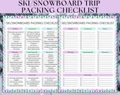 Printable Ski and Snowboard Travel Checklist for all Your Travel Essentials, Family Christmas Vacation to Lake Tahoe, Breckenridge, Aspen