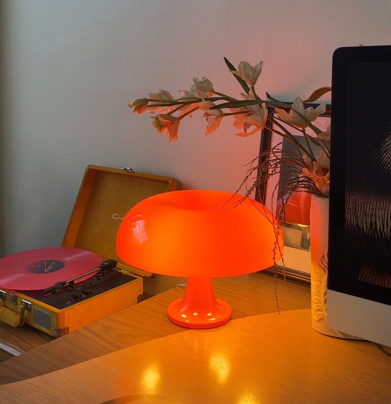 Acrylic Mushroom Table Lamp with LED Lights Modern Minimalist Night Light Nature-Inspired Home Lighting Eco-Friendly Design image 3