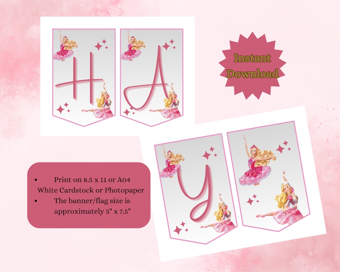 Fahne Selbst Gestalten 2x Personalisierte Rosa Foto-Banner Für Geburtstagspartys – Mit Eigenem Text Happy Birthday Barbie