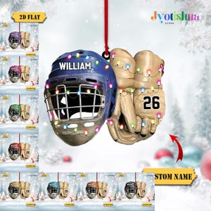 Personalized Vintage Hockey Equipment Christmas Ornament 2025, Hockey Player Ornament Christmas, Gift For Hockey Lovers, Hockey Ornament