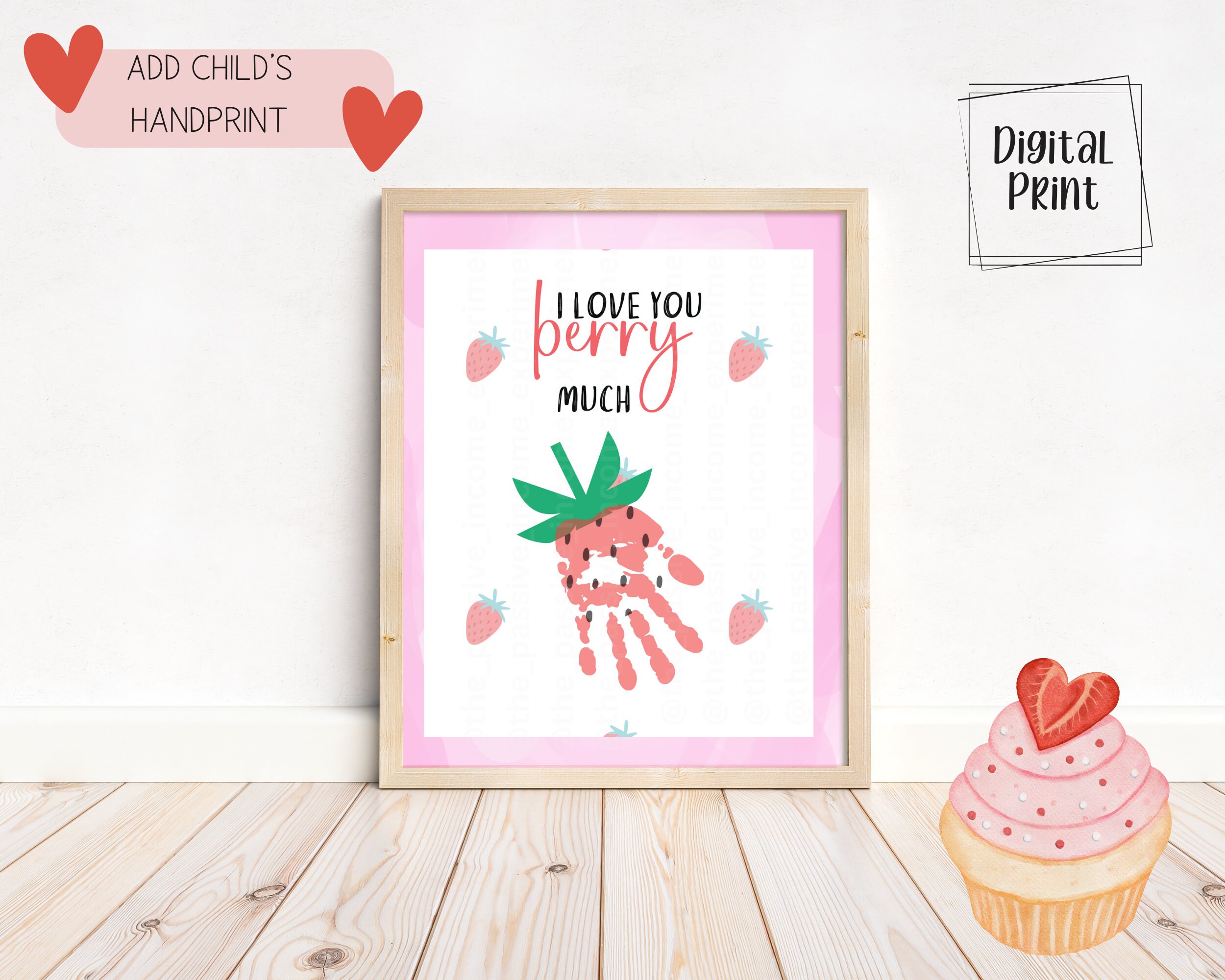 I Love You berry Much Valentine Handprint Craft Valentines Craft