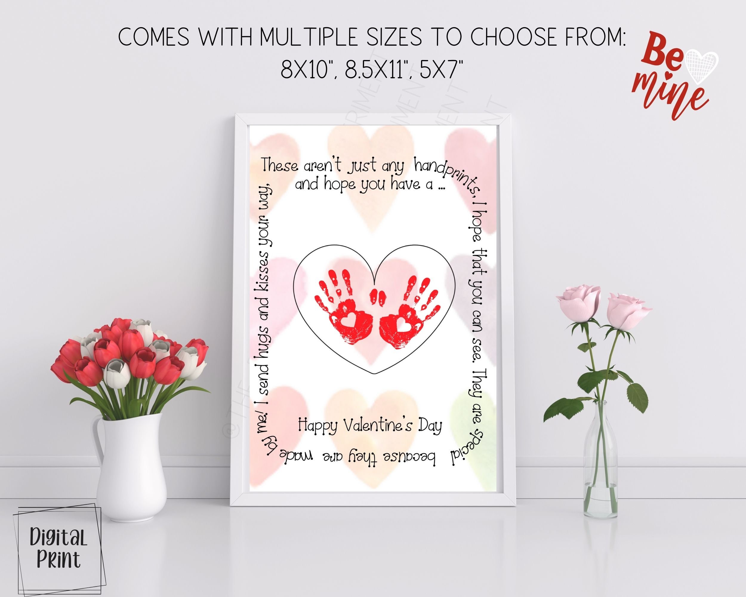 Handprint Poem Gift Valentine Handprint Template Valentine Day Handprint Art Handprint Valentine