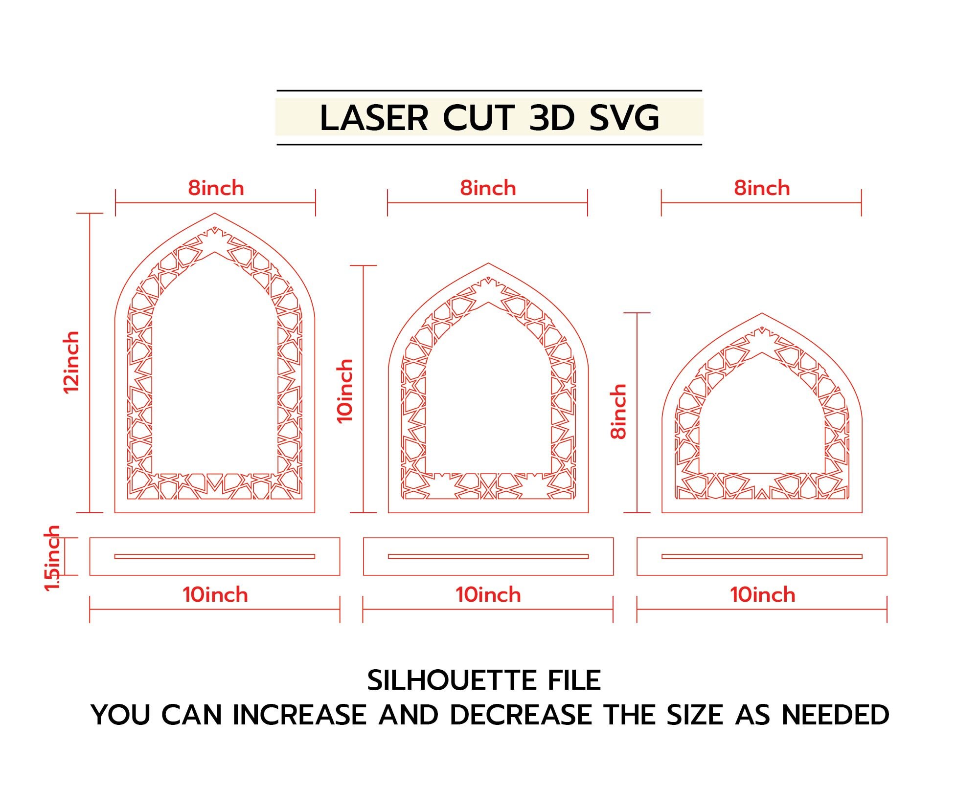 Islamic Pattern Sign Rattan Arch Svg, Personalized Text Muslim Home ...