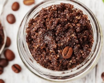 Homemade coffee body scrub.