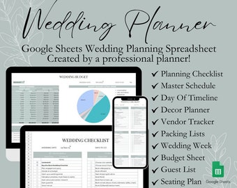 Wedding Planning Template,  Wedding Planner Template, Digital Wedding Planner, Wedding Planning Checklist, Wedding Budget, Wedding Checklist