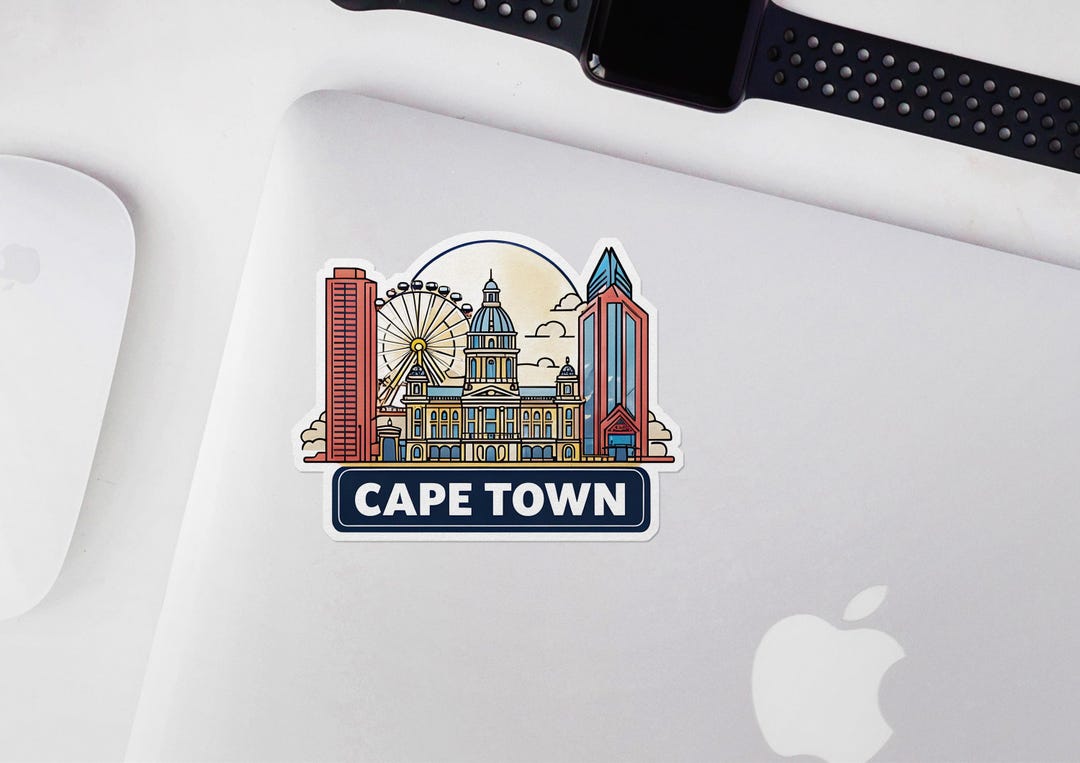 Cape Town Sticker, Cityscape Die-cut Sticker - South Africa Gift, Craft ...