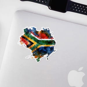 South African Flag Sticker, Cape Town Waterproof Decal for Laptops, Cars, Water Bottles, Africa Travel Souvenir, Weatherproof Vinyl Sticker