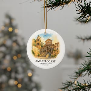 Amalfi Coast Christmas Ornament, Italy Ornament, Personalized Vacation Ornament, Amalfi Coast Gift, Italy Christmas Decor, Italy Gift