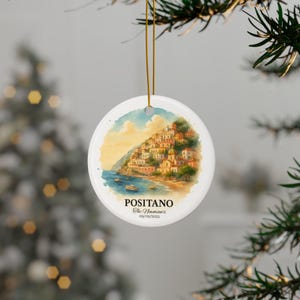 Positano Christmas Ornament, Amalfi Coast Ornament, Personalized Vacation Ornament, Italy Ornament, Positano Gift, Italy Christmas Decor