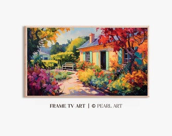 Samsung Frame TV Art | Vibrant Garden Painting | Digital Artwork | Colorful Nature Scene | Instant Download | Modern Decor