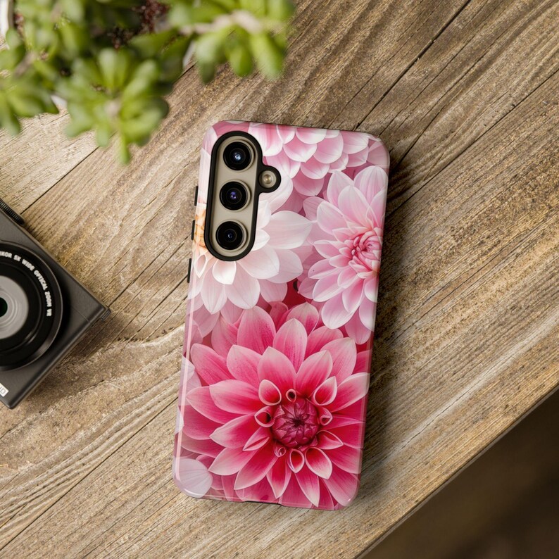 Funda para teléfono Pink Dahlias: carcasa de policarbonato resistente a impactos imagen 6