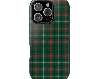Winter Plaid Red Plaid Checkered Red Tartan Phone Case, iPhone 17
