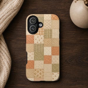 Patchwork Phone Case, Fall iPhone Case, Cute Samsung Galaxy Cover