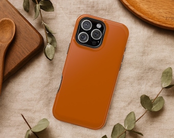 Burnt Orange MagSafe iPhone Case | Minimalist Magnetic Phone Cover