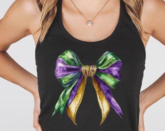 Mardi Gras Racerback Tank Top: Festive Workout Shirt