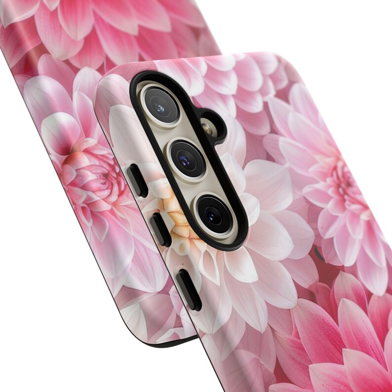 Funda para teléfono Pink Dahlias: carcasa de policarbonato resistente a impactos imagen 5